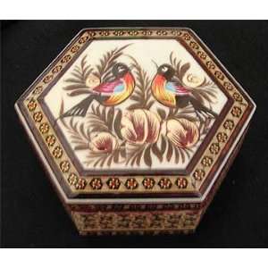  Persian Lined Decorative / Jewelry Box with Khatam Inlay 