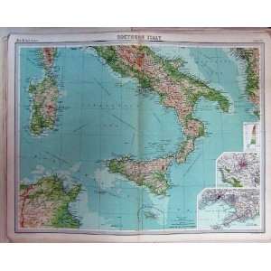  Map Southern Italy Naples Rome Sicily Sardinia Malta