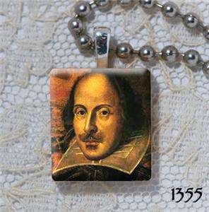 William Shakespeare   Altered Art Scrabble Charm  