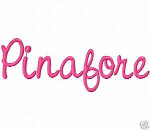 Pinafore Font Machine Embroidery 567 Designs 7 sizes  
