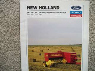 New Holland 565 570 575 580 Square Baler sales brochure  