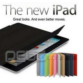 The New iPad 3/3rd Smart Cover PU Leather Case Wake/ Sleep Stand Multi 