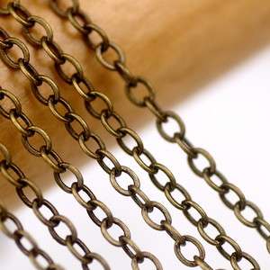Antique Bronze Chain Link Brass Cable Chains for Necklace 2.3x2mm c69b 
