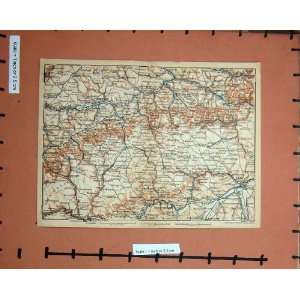  MAP GERMANY c1902 ULM KIRCHHEIM ROTTENBURG TUBINGEN