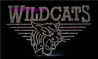 Wildcats with Wildcat Head Rhinestone Iron On Transfer Bling  