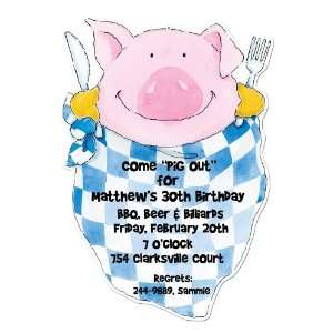  Pig Out Diecut Party Invitations