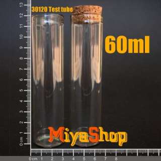 500p Clear Glass Bottle Vial Cork 60ml Wishing Oil High Borosilicate 