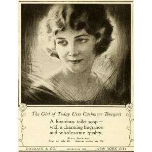  1922 Ad Colgate Cashmere Bouquet Scented Toilet Soap Lady 