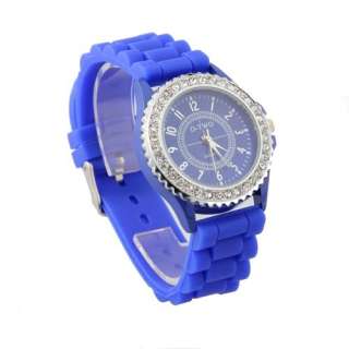 NEW Quartz Jelly Ladies Silicone Sports Classic Crystal Wrist Watch 