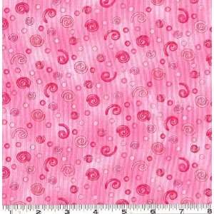  45 Wide Doodle Bugs Swirls Pink Fabric By The Yard Arts 