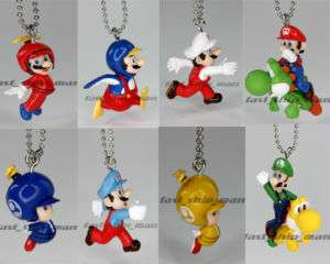 Tomy Super Mario Bros wii Mario Characters Keychain 8p  