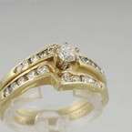 Fine Vintage 14k Gold Diamond Engagement Ring Set  