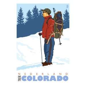  Snow Hiker, Nederland, Colorado Giclee Poster Print, 24x32 