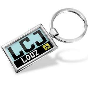  Keychain Airport code LCJ / Lodz country Poland   Hand 