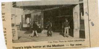 F688 RP 1980 MADISON THEATER DETROIT MI HORROR MOVIES  