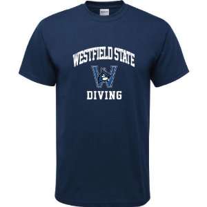  Westfield State Owls Navy Youth Diving Arch T Shirt 