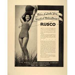  1941 Ad RUSCO Lastex Fabric Lastex Swimsuit Russell Mfg 
