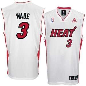  White Adidas Miami Heat Dwayne Wayne Jersey. Comes in 