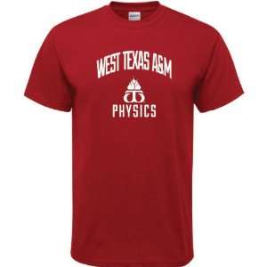  West Texas A&M Buffaloes Cardinal Red Physics Arch T Shirt 