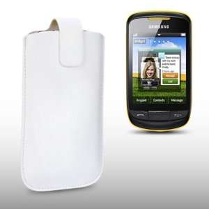  SAMSUNG S3850 CORBY II WHITE PU LEATHER CASE,BY CELLAPOD 
