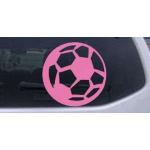 Pink 8in X 8.0in    Soccer Ball Sports Car Window Wall Laptop Decal 