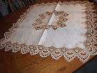 34 Inch Square Tablecloth Topper Elegant White and Lace