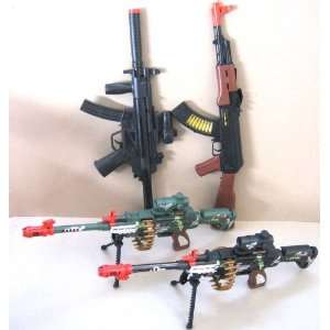  Lot 4 B/O Toy Guns AK47s MP5A1 Super Camoulfage Machine 