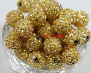 Wholesale 10/30/50Pcs Resin Rhinestone European Spacer charms Beads 