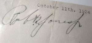 Bobby Jones signed early signature  