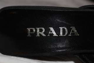Prada Black Canvas Sandals Size 39.5  