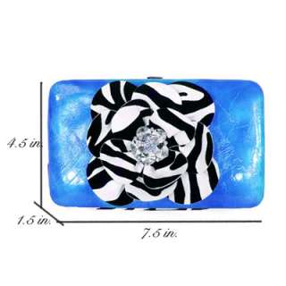 New Fashion Zebra Flower Rhinestone Clutch Wallet  7712  