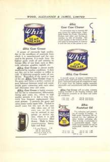 1925 Vintage Whiz Oil Can Gear Grease AD  