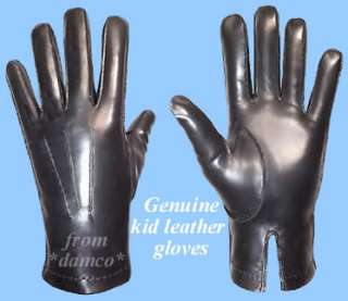 NEW MENS BLACK LEATHER LAMB FUR LINED GLOVES size 7  