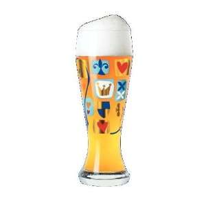 Weizen Beer Glass, Card Suit, Designer Color Enamel w 