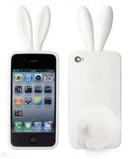 White Rabbit Silicone Bumper Case Cover fr Iphone 4G  