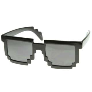 Pixelated 8 Bit Black Sunglasses CPU Gamer Geek Novelty Glasses  