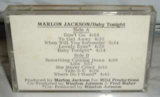 RARE 1987 WHITE LABEL PROMO CASSETTE TAPE MARLON JACKSON   BABY 
