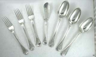 ENGLISH STERLING SILVER FORKS, SPOONS & KNIFE 1834  
