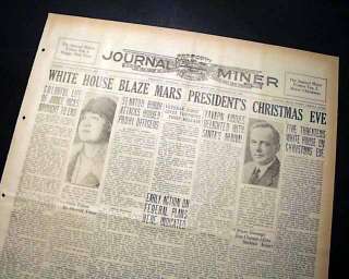 THE WHITE HOUSE DC Fire Herbert Hoover 1929 Newspaper *  
