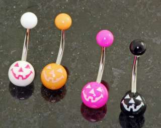   belly rings comes in white pink black and pink size 14g 37 16 material