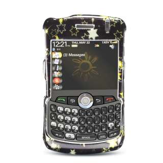 For Blackberry 8330 Curve 2D Hard Case Yellow Stars  
