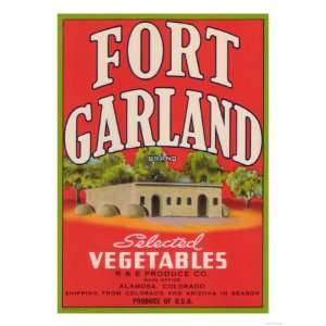  Fort Garland Vegetable Label   Alamosa, CO Giclee Poster 