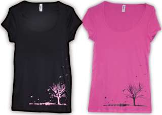 Birds and the Tree, custom ladies Bella 8703 sheer rib scoopneck shirt 