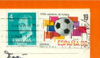 SALOU ESPÃNA postcard&stamp soccer CUP82 SPAIN football  