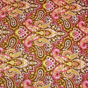   Cotton Fabric Paisley in Pinks, Browns, Sage Green, Per Fat Quarter