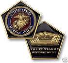 USMC MARINE CORPS PENTAGON SHAPE COLOR CHALLENGE COIN
