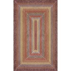  Braided Area Rug Cotton Fabric Cottage 5x8 Wine Rust 