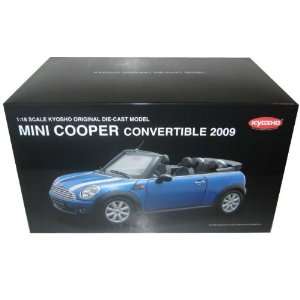 2009 Mini Cooper Convertible Blue 1/18 Kyosho Diecast 
