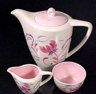 16 Pc) Crown Devon KAREN Mid Century Modern Pink Art Pottery 