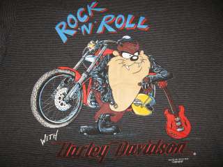   DAVIDSON MOTORCYCLE TAZ LOONEY TUNES T Shirt LARGE rock 90s  